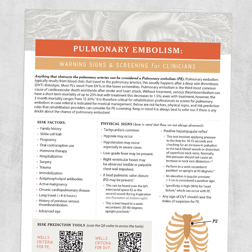 Physical therapy handout: Pulmonary embolism