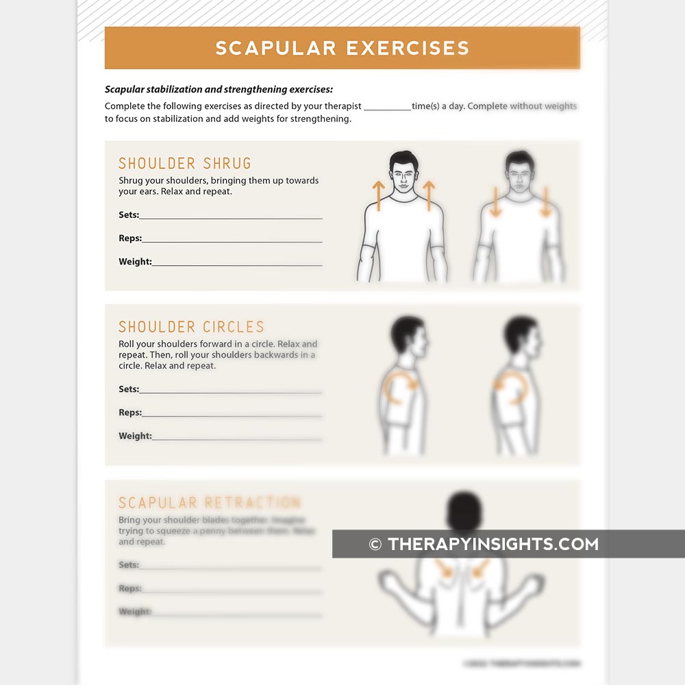 Scapular Exercises Adult And Pediatric Printable Resources For Speech