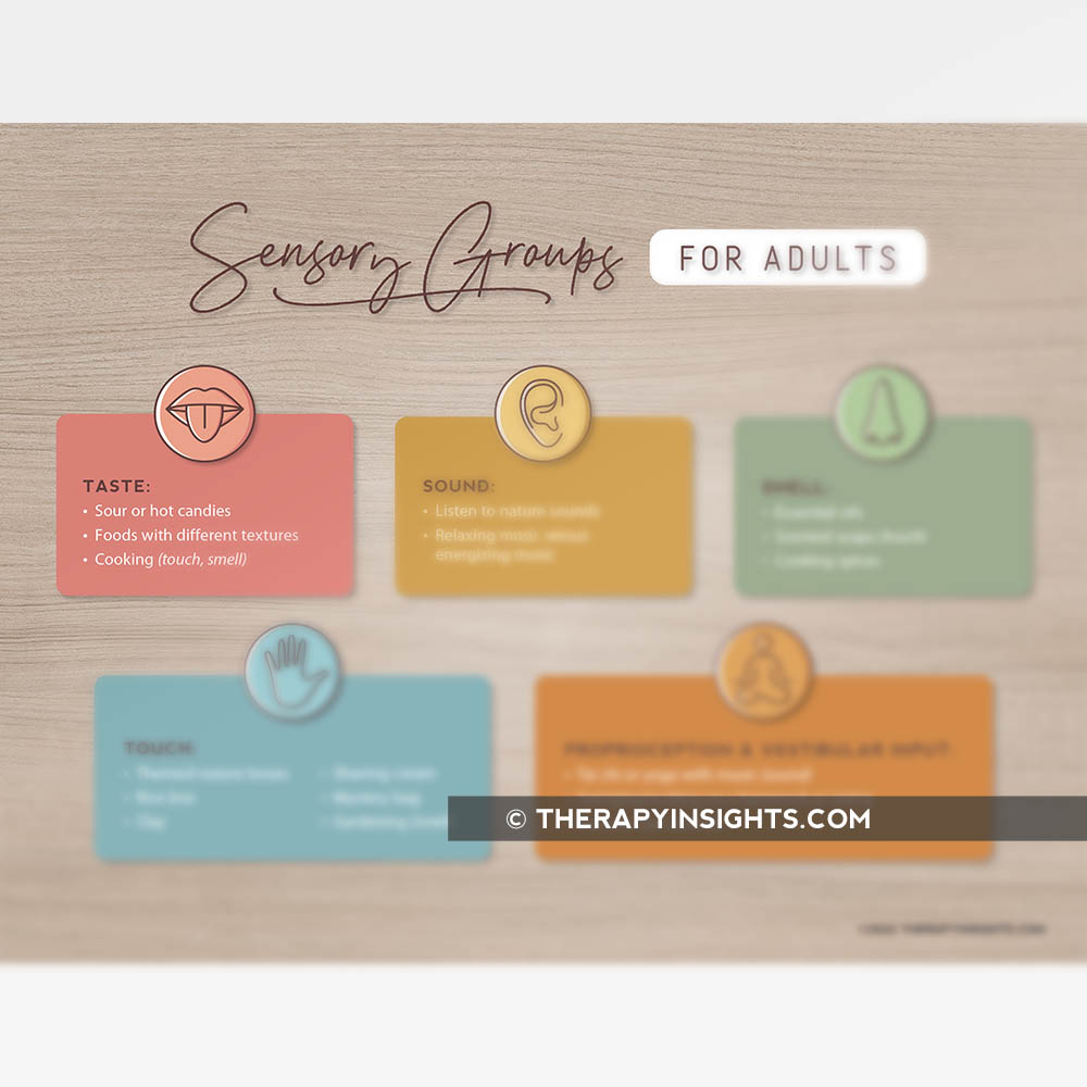 Sensory Groups For Adults Adult And Pediatric Printable Resources For 