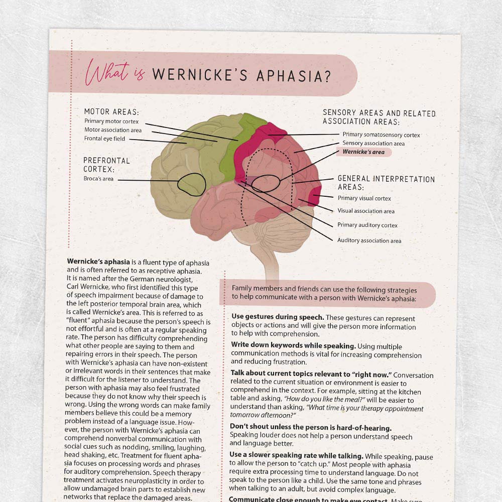 What is Wernicke’s Aphasia? – Adult and pediatric printable resources ...