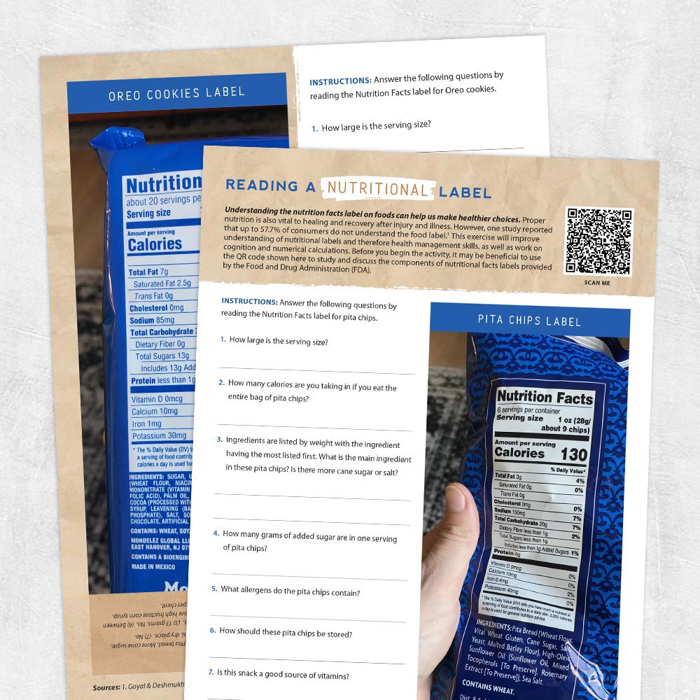 Reading A Nutritional Label Printable Handouts For Speech 