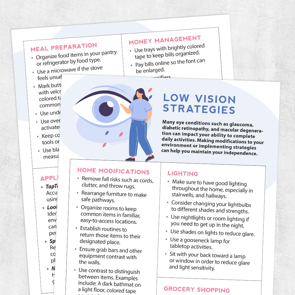 Low Vision Strategies Adult and pediatric printable resources for