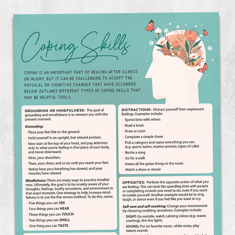 Coping Skills Adult And Pediatric Printable Resources For Speech And 