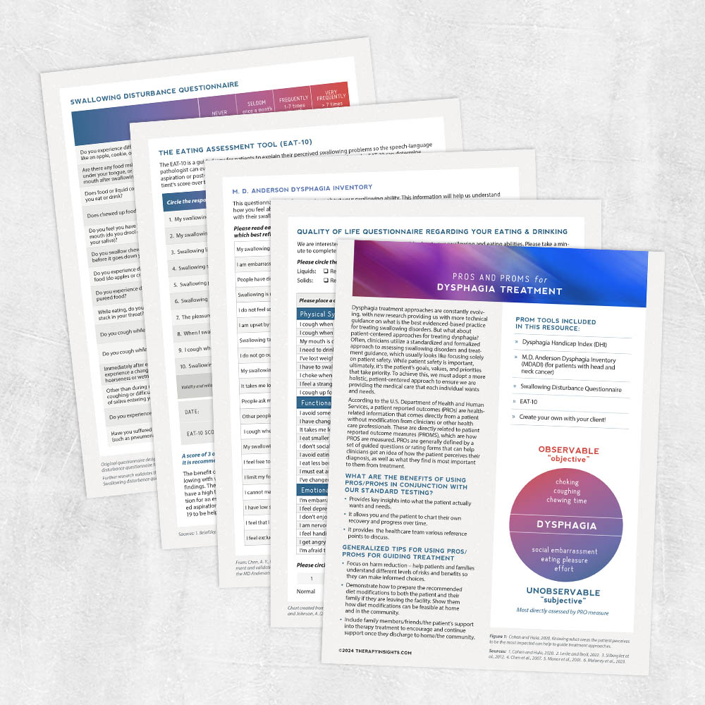 Pros And Proms For Dysphagia Treatment – Adult And Pediatric Printable 